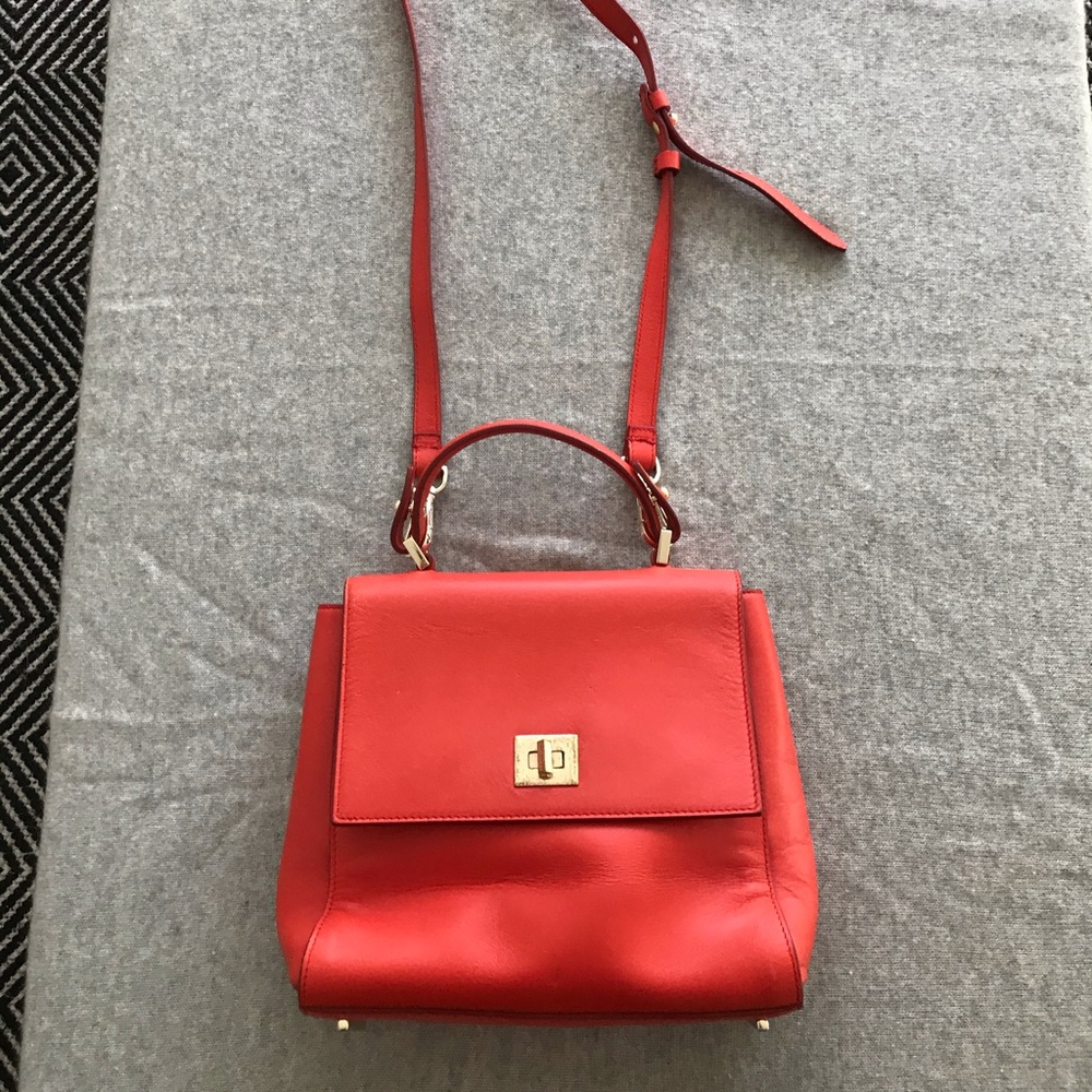 Small red structures shoulder bag